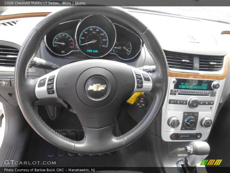 White / Ebony 2008 Chevrolet Malibu LT Sedan