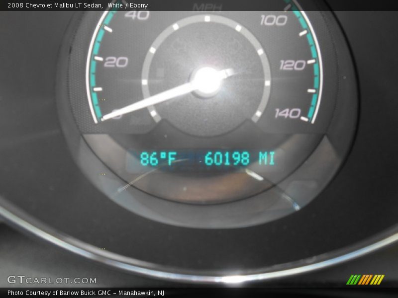 White / Ebony 2008 Chevrolet Malibu LT Sedan