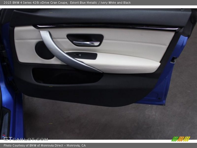 Estoril Blue Metallic / Ivory White and Black 2015 BMW 4 Series 428i xDrive Gran Coupe