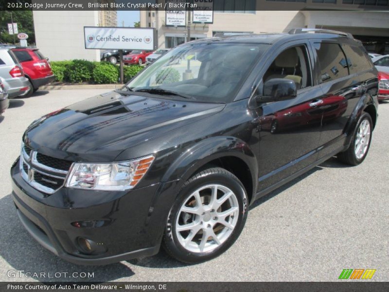 Brilliant Black Crystal Pearl / Black/Tan 2012 Dodge Journey Crew