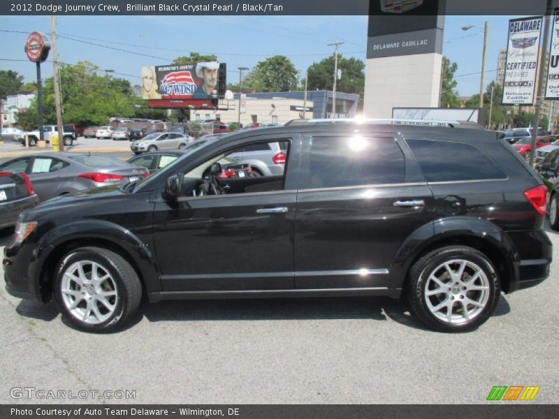 Brilliant Black Crystal Pearl / Black/Tan 2012 Dodge Journey Crew