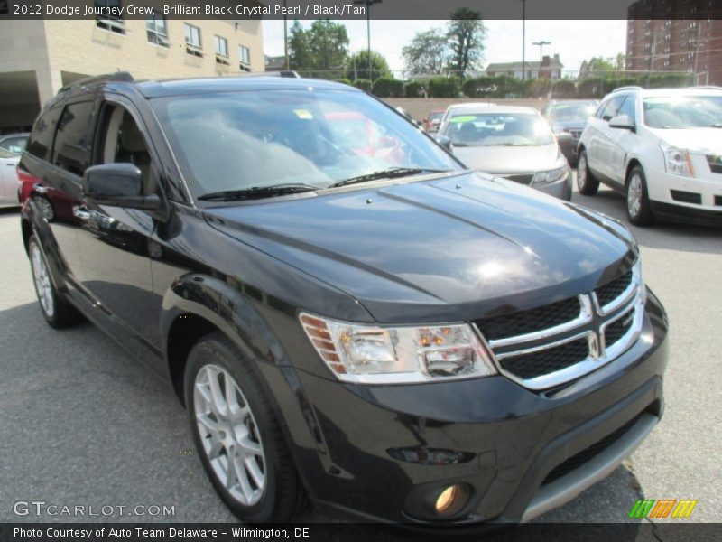 Brilliant Black Crystal Pearl / Black/Tan 2012 Dodge Journey Crew