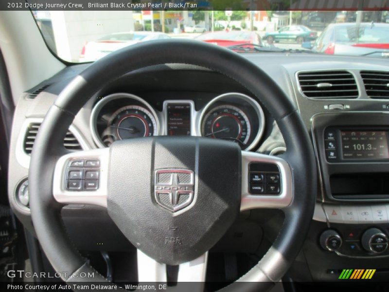 Brilliant Black Crystal Pearl / Black/Tan 2012 Dodge Journey Crew