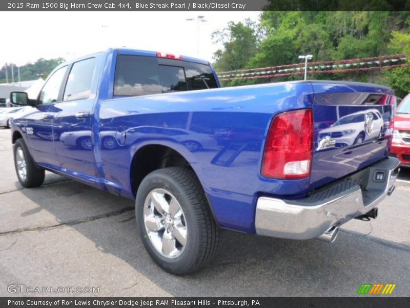 Blue Streak Pearl / Black/Diesel Gray 2015 Ram 1500 Big Horn Crew Cab 4x4