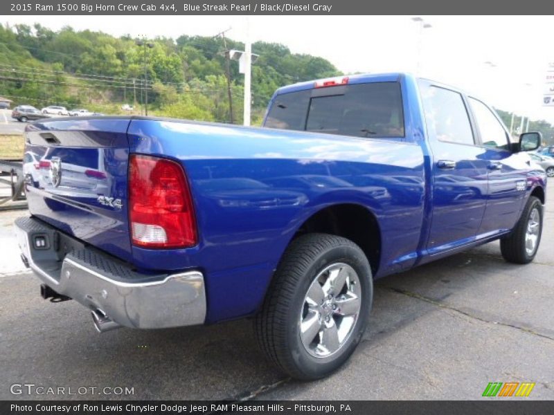 Blue Streak Pearl / Black/Diesel Gray 2015 Ram 1500 Big Horn Crew Cab 4x4