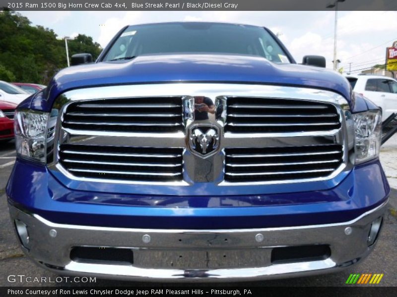 Blue Streak Pearl / Black/Diesel Gray 2015 Ram 1500 Big Horn Crew Cab 4x4