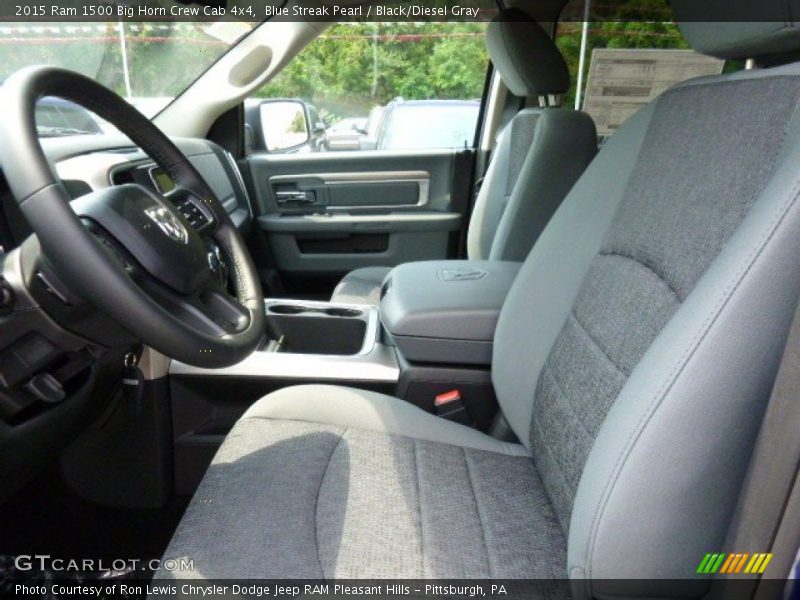 Blue Streak Pearl / Black/Diesel Gray 2015 Ram 1500 Big Horn Crew Cab 4x4
