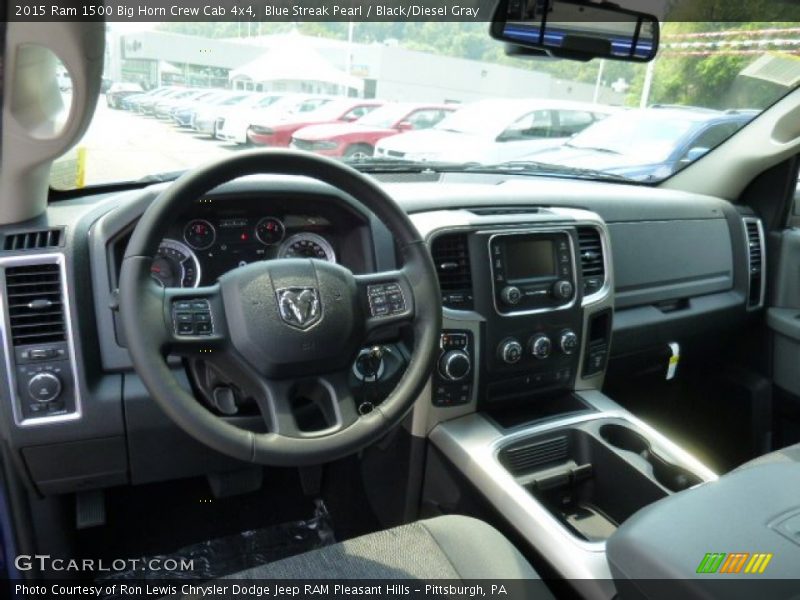 Blue Streak Pearl / Black/Diesel Gray 2015 Ram 1500 Big Horn Crew Cab 4x4