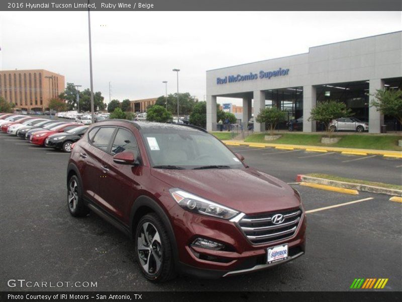 Ruby Wine / Beige 2016 Hyundai Tucson Limited