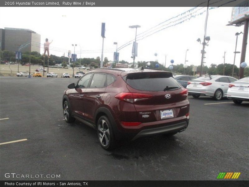 Ruby Wine / Beige 2016 Hyundai Tucson Limited