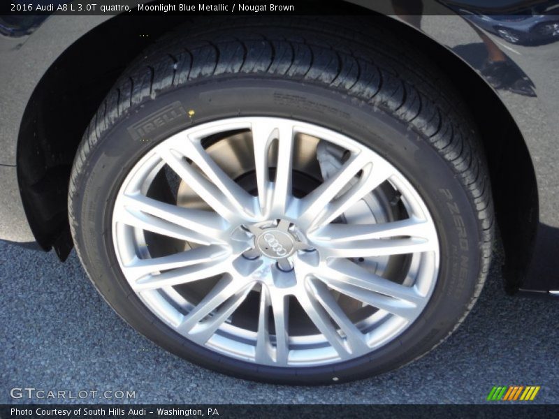 Moonlight Blue Metallic / Nougat Brown 2016 Audi A8 L 3.0T quattro