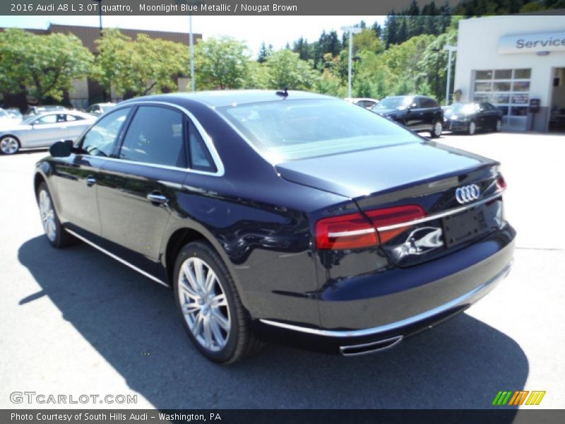 Moonlight Blue Metallic / Nougat Brown 2016 Audi A8 L 3.0T quattro