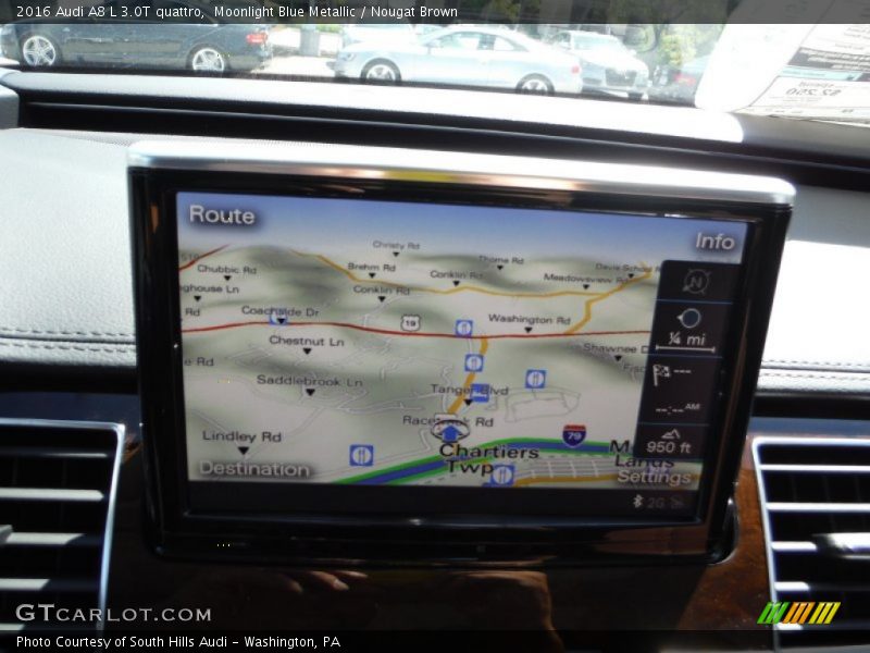 Moonlight Blue Metallic / Nougat Brown 2016 Audi A8 L 3.0T quattro