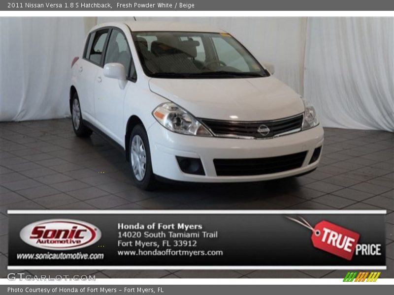 Fresh Powder White / Beige 2011 Nissan Versa 1.8 S Hatchback