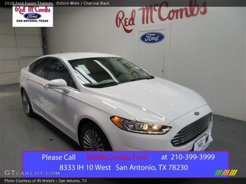 Oxford White / Charcoal Black 2016 Ford Fusion Titanium