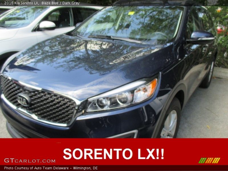 Blaze Blue / Dark Gray 2016 Kia Sorento LX