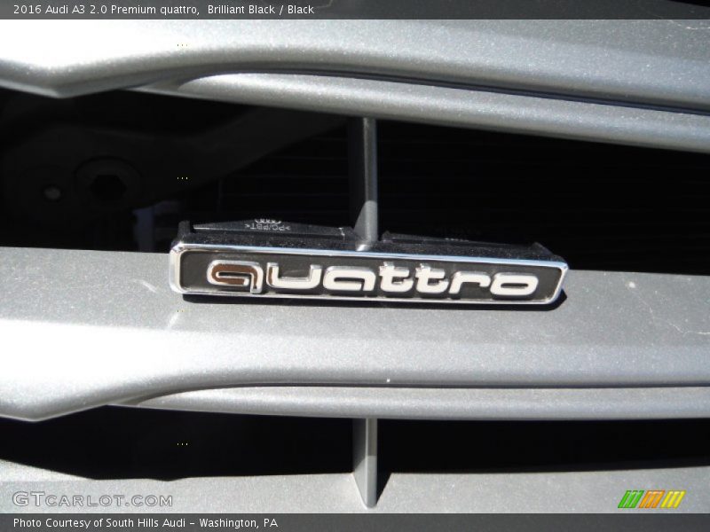 Brilliant Black / Black 2016 Audi A3 2.0 Premium quattro