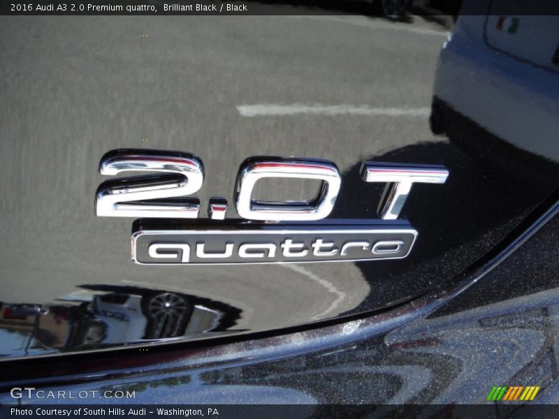Brilliant Black / Black 2016 Audi A3 2.0 Premium quattro