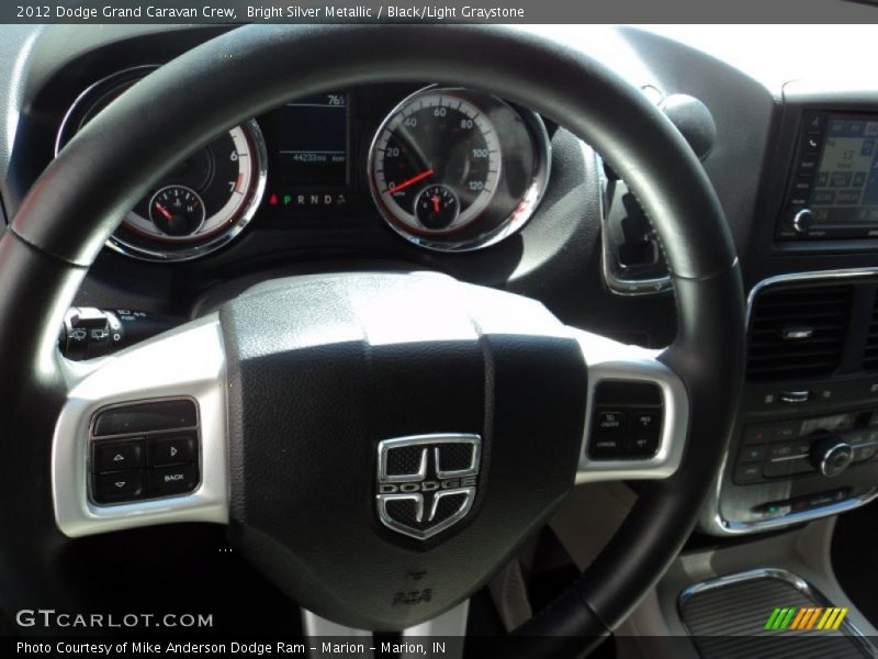 Bright Silver Metallic / Black/Light Graystone 2012 Dodge Grand Caravan Crew
