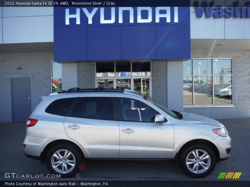 Moonstone Silver / Gray 2012 Hyundai Santa Fe SE V6 AWD