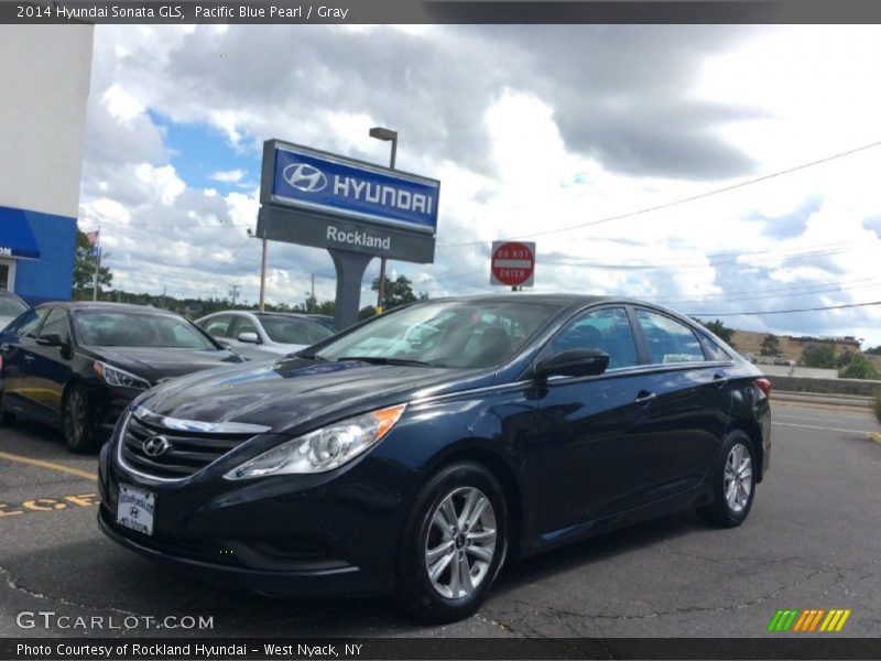 Pacific Blue Pearl / Gray 2014 Hyundai Sonata GLS