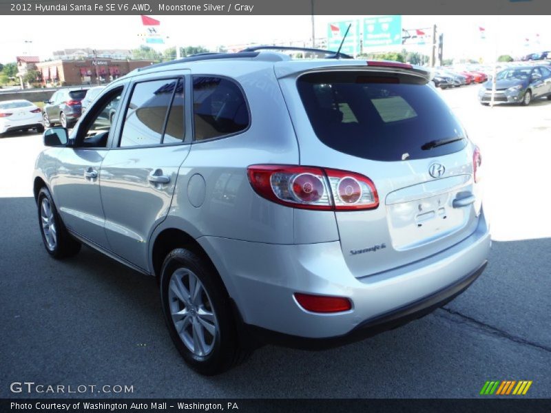 Moonstone Silver / Gray 2012 Hyundai Santa Fe SE V6 AWD