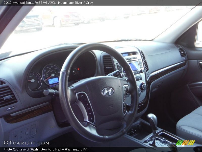 Moonstone Silver / Gray 2012 Hyundai Santa Fe SE V6 AWD