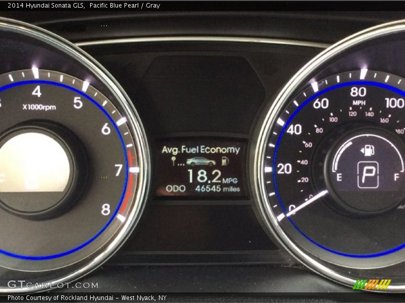 Pacific Blue Pearl / Gray 2014 Hyundai Sonata GLS
