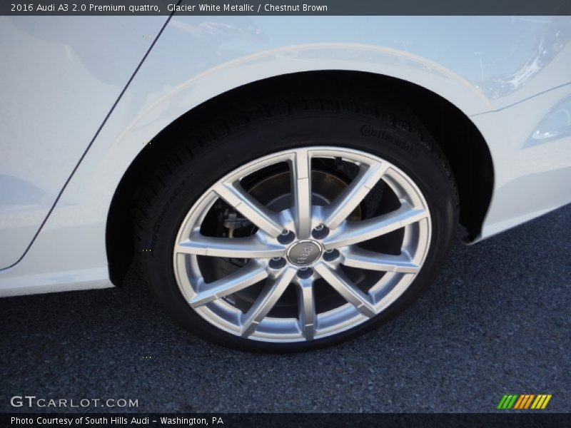 Glacier White Metallic / Chestnut Brown 2016 Audi A3 2.0 Premium quattro
