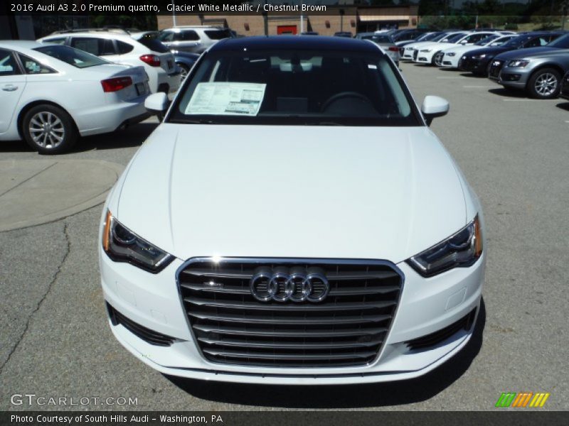 Glacier White Metallic / Chestnut Brown 2016 Audi A3 2.0 Premium quattro