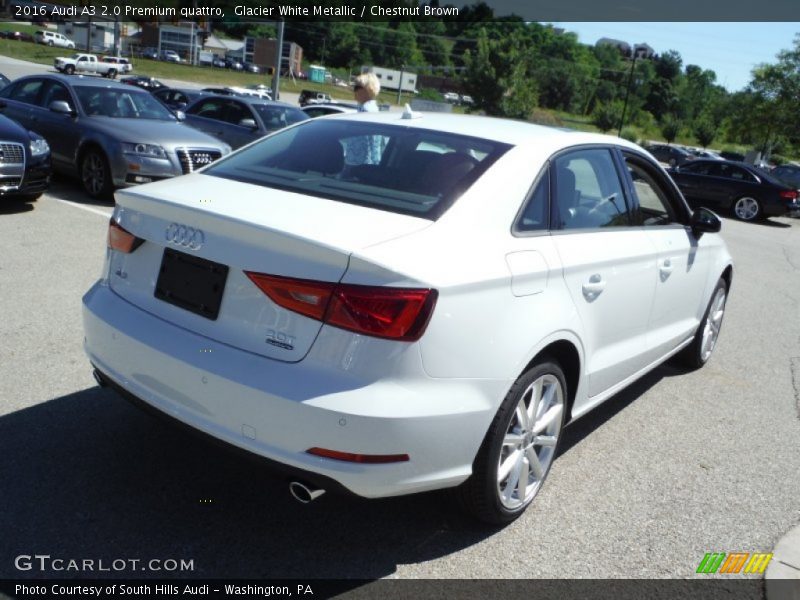 Glacier White Metallic / Chestnut Brown 2016 Audi A3 2.0 Premium quattro