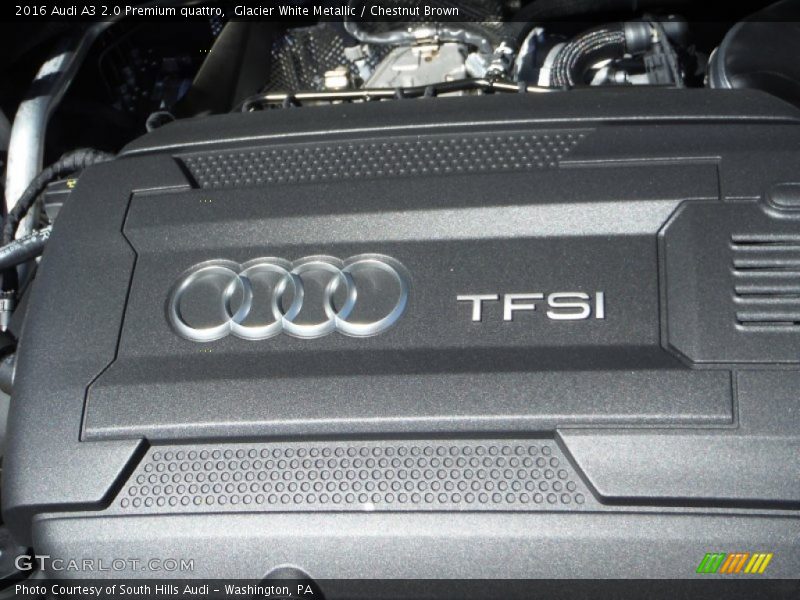 Glacier White Metallic / Chestnut Brown 2016 Audi A3 2.0 Premium quattro