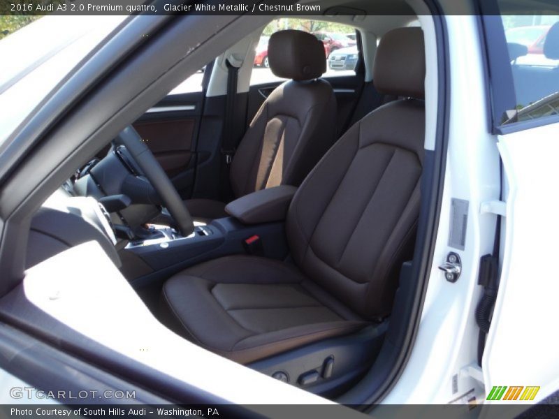 Glacier White Metallic / Chestnut Brown 2016 Audi A3 2.0 Premium quattro