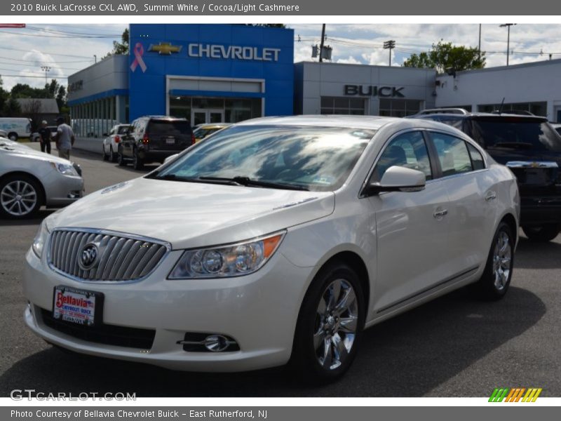 Summit White / Cocoa/Light Cashmere 2010 Buick LaCrosse CXL AWD