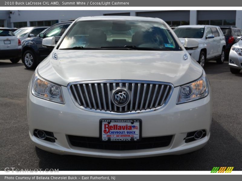 Summit White / Cocoa/Light Cashmere 2010 Buick LaCrosse CXL AWD