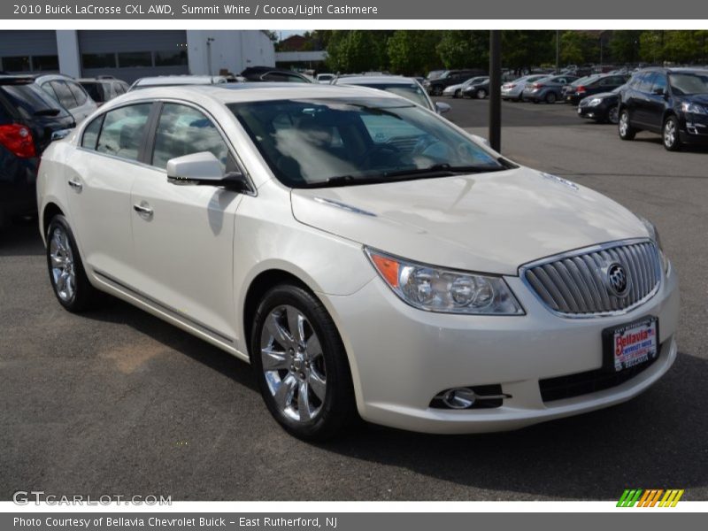 Summit White / Cocoa/Light Cashmere 2010 Buick LaCrosse CXL AWD