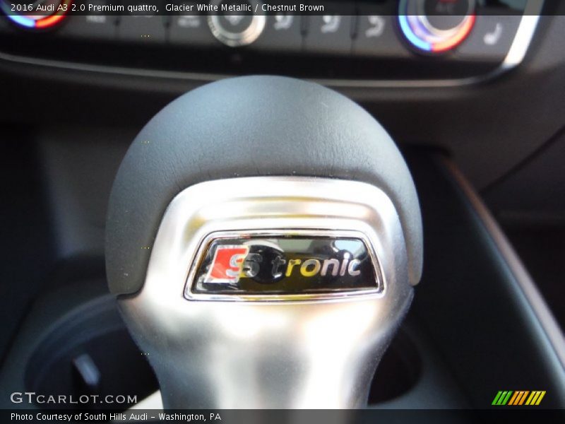 Glacier White Metallic / Chestnut Brown 2016 Audi A3 2.0 Premium quattro