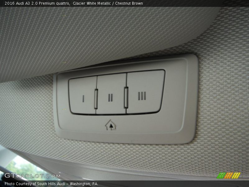 Glacier White Metallic / Chestnut Brown 2016 Audi A3 2.0 Premium quattro