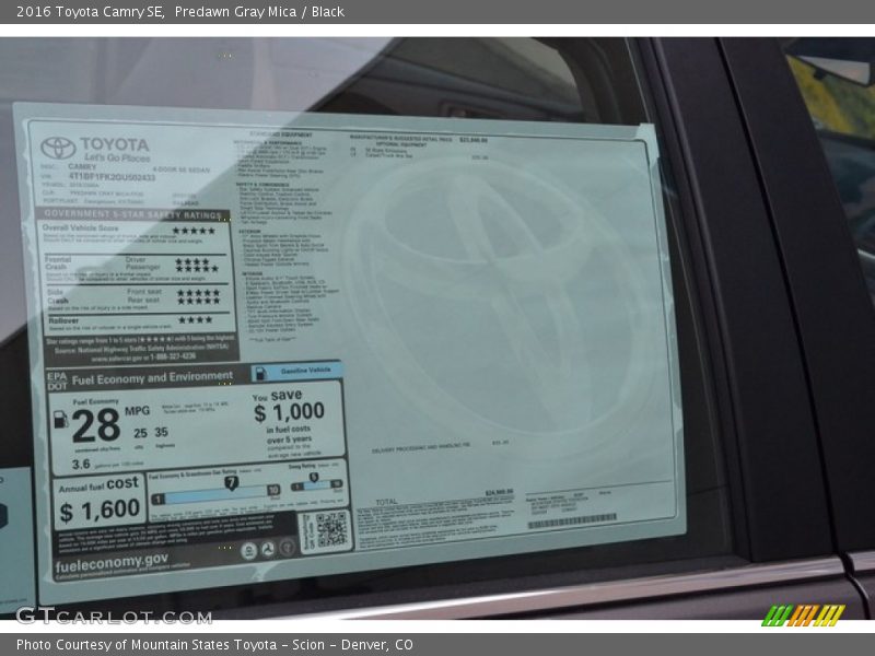 Predawn Gray Mica / Black 2016 Toyota Camry SE