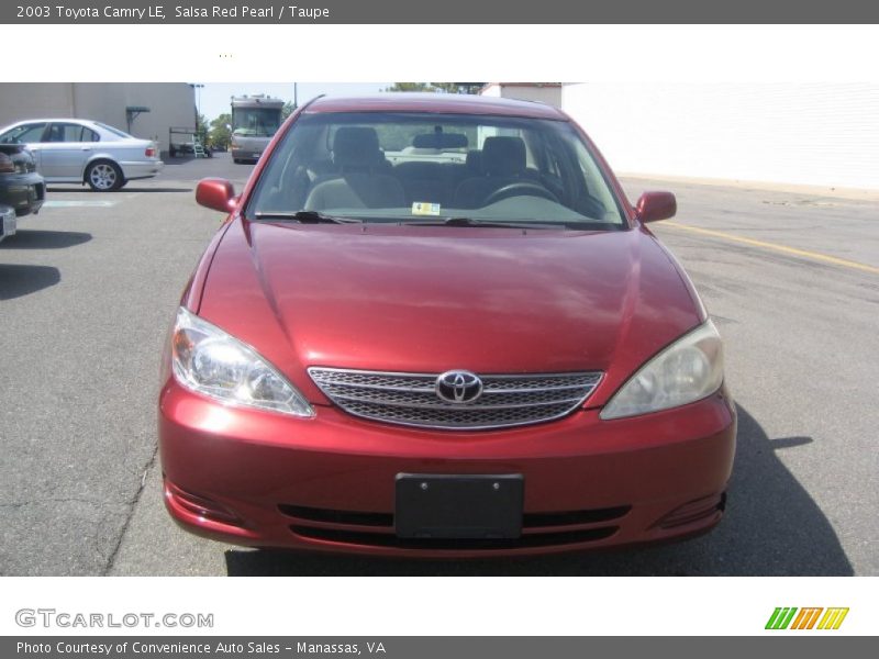 Salsa Red Pearl / Taupe 2003 Toyota Camry LE