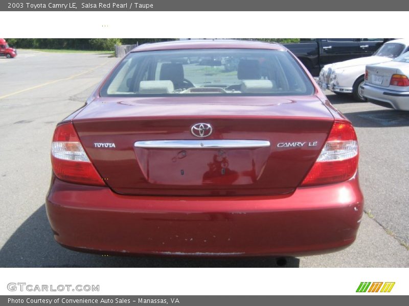 Salsa Red Pearl / Taupe 2003 Toyota Camry LE