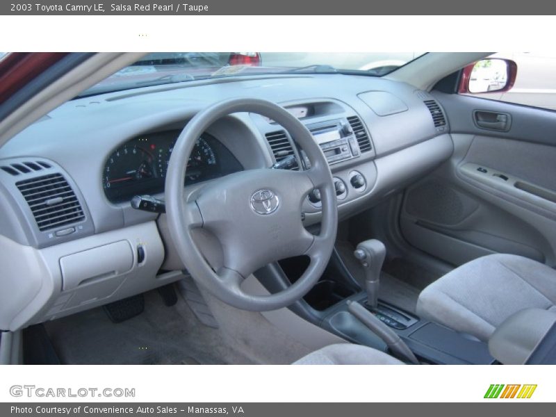 Salsa Red Pearl / Taupe 2003 Toyota Camry LE