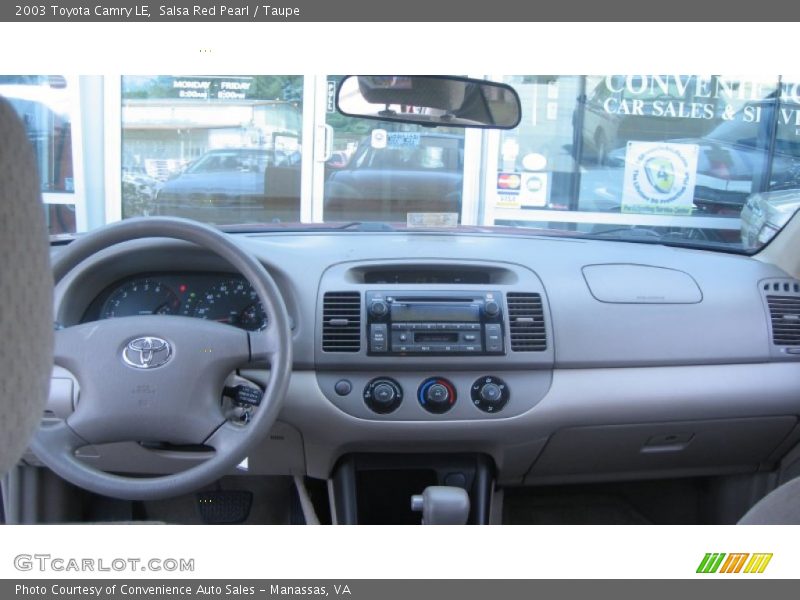 Salsa Red Pearl / Taupe 2003 Toyota Camry LE