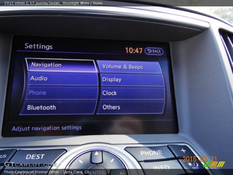 Moonlight White / Stone 2012 Infiniti G 37 Journey Sedan