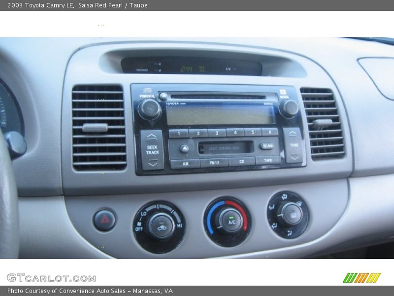Salsa Red Pearl / Taupe 2003 Toyota Camry LE