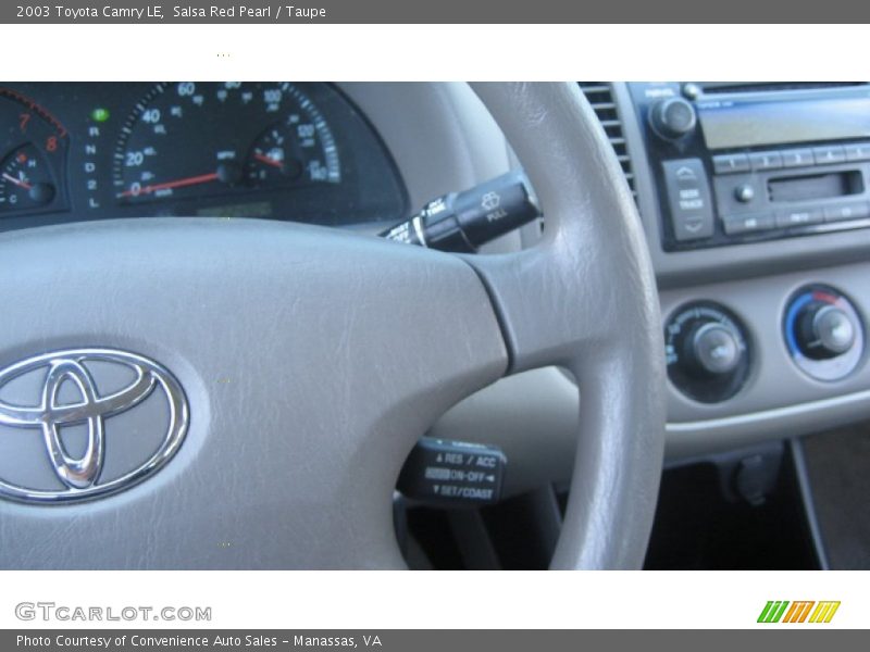 Salsa Red Pearl / Taupe 2003 Toyota Camry LE