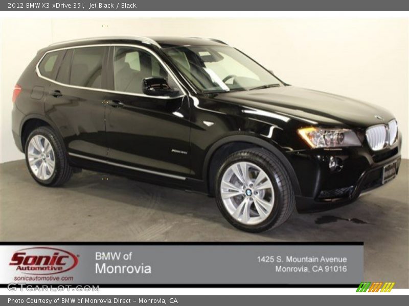 Jet Black / Black 2012 BMW X3 xDrive 35i