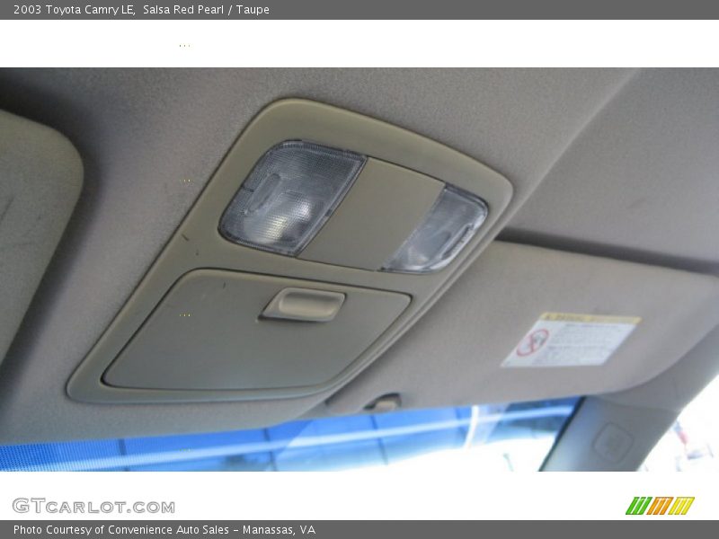 Salsa Red Pearl / Taupe 2003 Toyota Camry LE