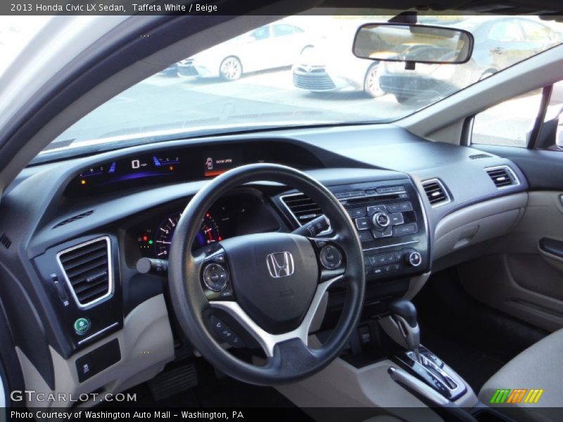 Taffeta White / Beige 2013 Honda Civic LX Sedan