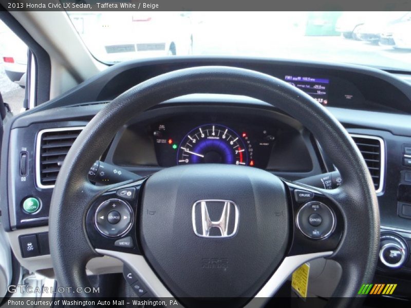 Taffeta White / Beige 2013 Honda Civic LX Sedan